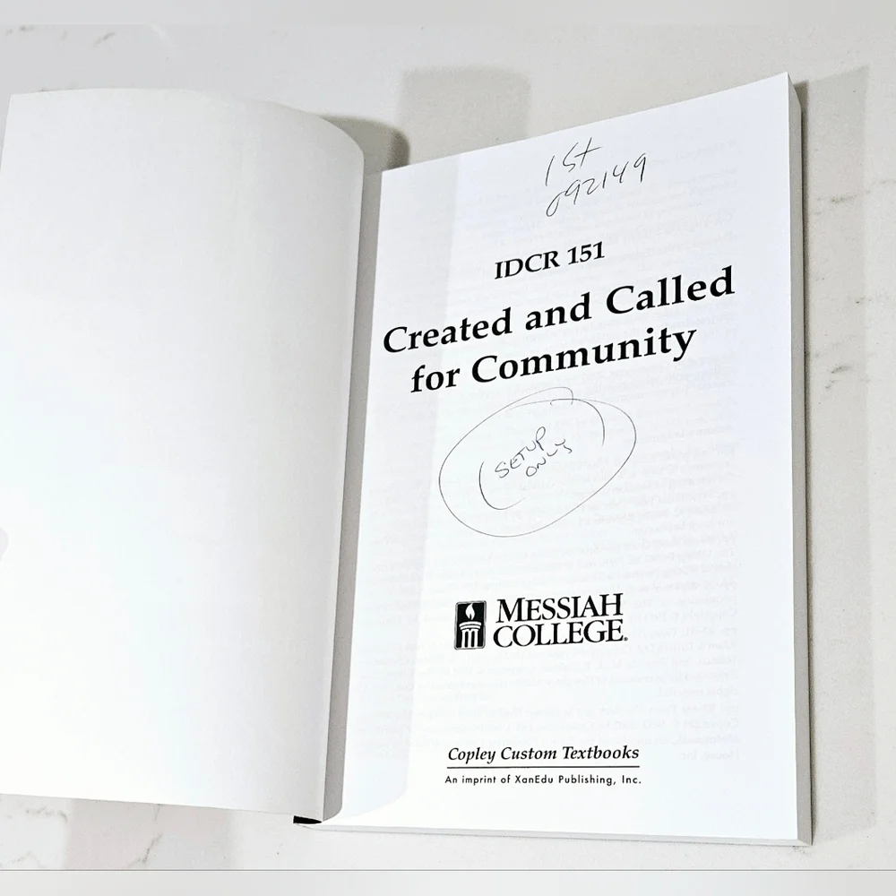 BOGO Created and Called for Community Messiah College Paperback Textbook